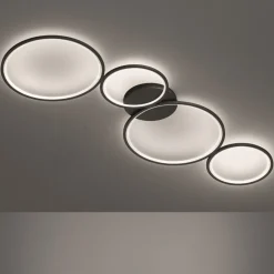 Plafoniere Moderne-Selezionato da Mazzolaluce Plafoniera a led 37w 3000k moderna nera dimmerabile per soggiorno