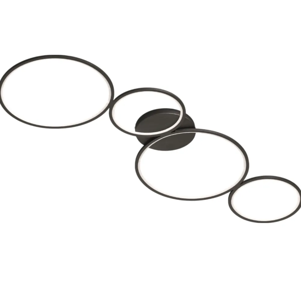 Plafoniere Moderne-Selezionato da Mazzolaluce Plafoniera a led 37w 3000k moderna nera dimmerabile per soggiorno