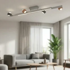 Plafoniere Moderne-Selezionato da Mazzolaluce Plafoniera allungabile moderna per soggiorno led 2300k-4000k con telecomando