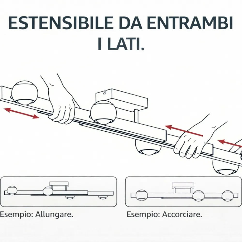 Plafoniere Moderne-Selezionato da Mazzolaluce Plafoniera allungabile moderna per soggiorno led 2300k-4000k con telecomando