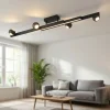 Plafoniere Moderne-Selezionato da Mazzolaluce Plafoniera allungabile nera led 2700k-6500k luci orientabili con telecomando