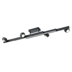 Plafoniere Moderne-Selezionato da Mazzolaluce Plafoniera allungabile nera led 2700k-6500k luci orientabili con telecomando