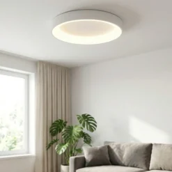 Plafoniere Moderne-Selezionato da Mazzolaluce Plafoniera anello bianca 38cm led 30w 2700k-5000k con telecomando app