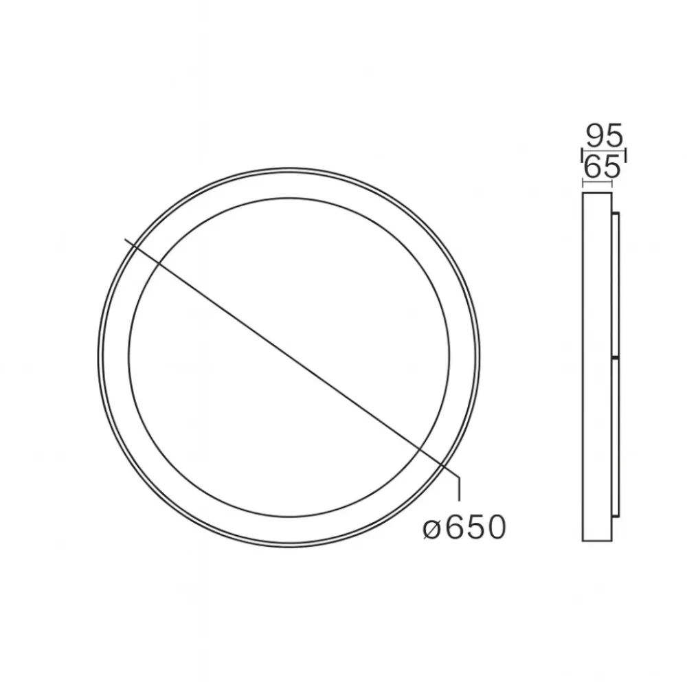 Plafoniere Moderne-Selezionato da Mazzolaluce Plafoniera anello 65cm bianco led 60w 2700k-5000k con telecomando app