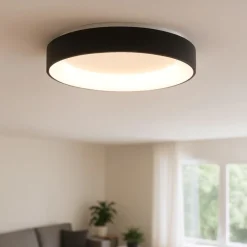 Plafoniere Moderne-Selezionato da Mazzolaluce Plafoniera anello 50cm nero led 45w 2700k.5500k con telecomando app
