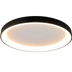 Plafoniere Moderne-Selezionato da Mazzolaluce Plafoniera anello nera 90cm led 75w 2700k-5000k con telecomando