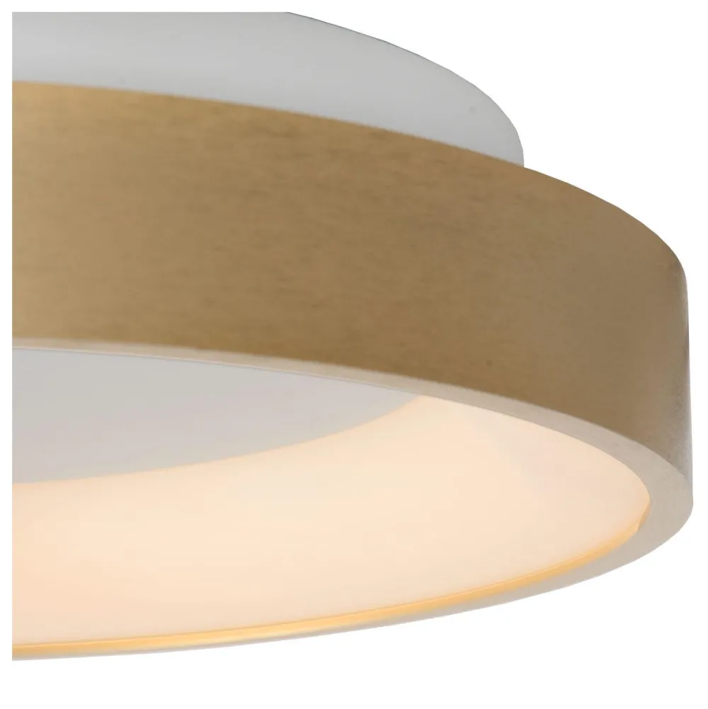 Plafoniere Moderne-Selezionato da Mazzolaluce Plafoniera anello oro moderna led 20w 2700k dimmerabile