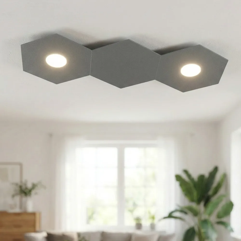 Plafoniere Moderne-Top Light Plafoniera antracite esagoni toplight hexagon moderna