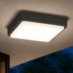 Plafoniere Da Esterno-Top Light Plafoniera antracite per esterno quadrata irvine