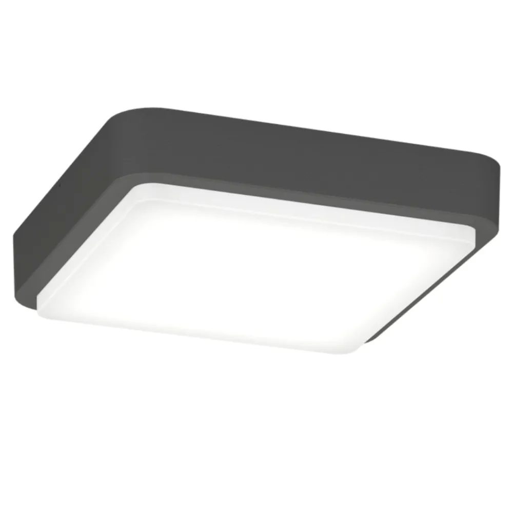 Plafoniere Da Esterno-Top Light Plafoniera antracite per esterno quadrata irvine
