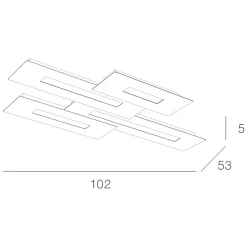 Plafoniere Moderne-Top Light Plafoniera a soffitto bianco grigio wally