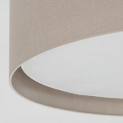 Plafoniere Moderne-Selezionato da Mazzolaluce Plafoniera a soffitto cilindro di tessuto lino rustico per soggiorno