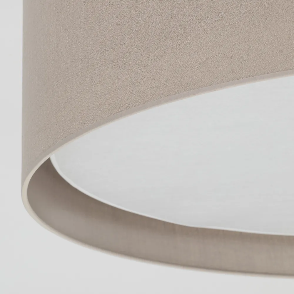 Plafoniere Moderne-Selezionato da Mazzolaluce Plafoniera a soffitto cilindro di tessuto lino rustico per soggiorno