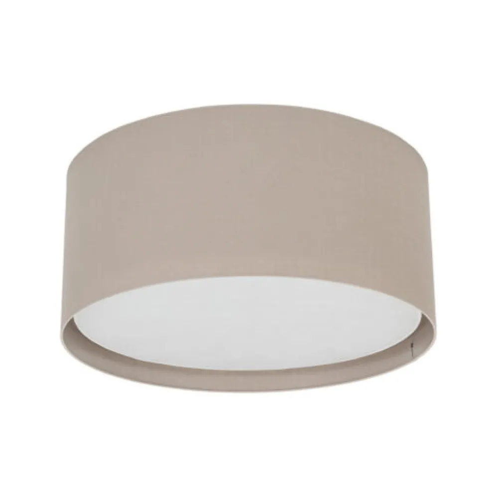 Plafoniere Moderne-Selezionato da Mazzolaluce Plafoniera a soffitto cilindro di tessuto lino rustico per soggiorno