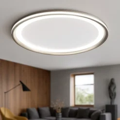 Plafoniere Moderne-Perenz Illuminazione Plafoniera a soffitto edge grigio titanio perenz led 38w 3000k moderna