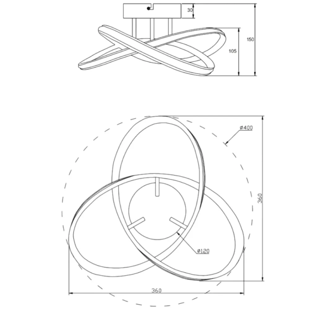 Plafoniere Moderne-Selezionato da Mazzolaluce Plafoniera atomo led 4000k per soggiorno