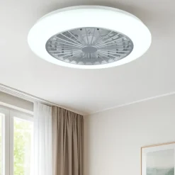 Ventilatori Da Soffitto-Selezionato da Mazzolaluce Plafoniera a ventilatore da soffitto bianca con luce silenzioso
