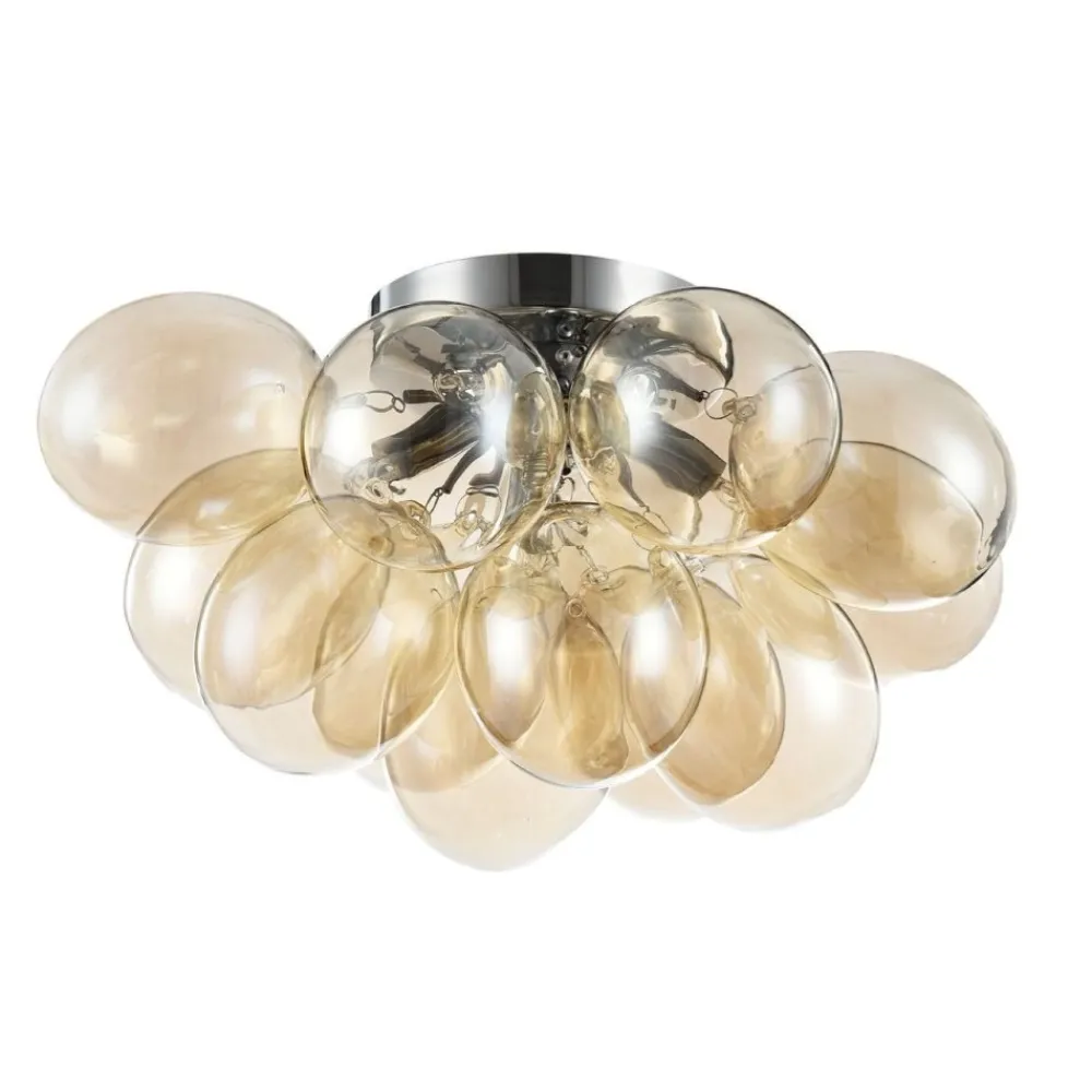 Plafoniere Moderne-Maytoni Plafoniera balbo per camera da letto grappolo sfere vetri ambra trasparenti