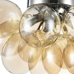 Plafoniere Moderne-Maytoni Plafoniera balbo per camera da letto grappolo sfere vetri ambra trasparenti