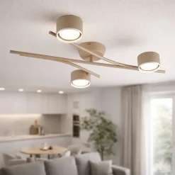 Plafoniere Moderne-Selezionato da Mazzolaluce Plafoniera beige per cucina moderna 3 luci orientabili