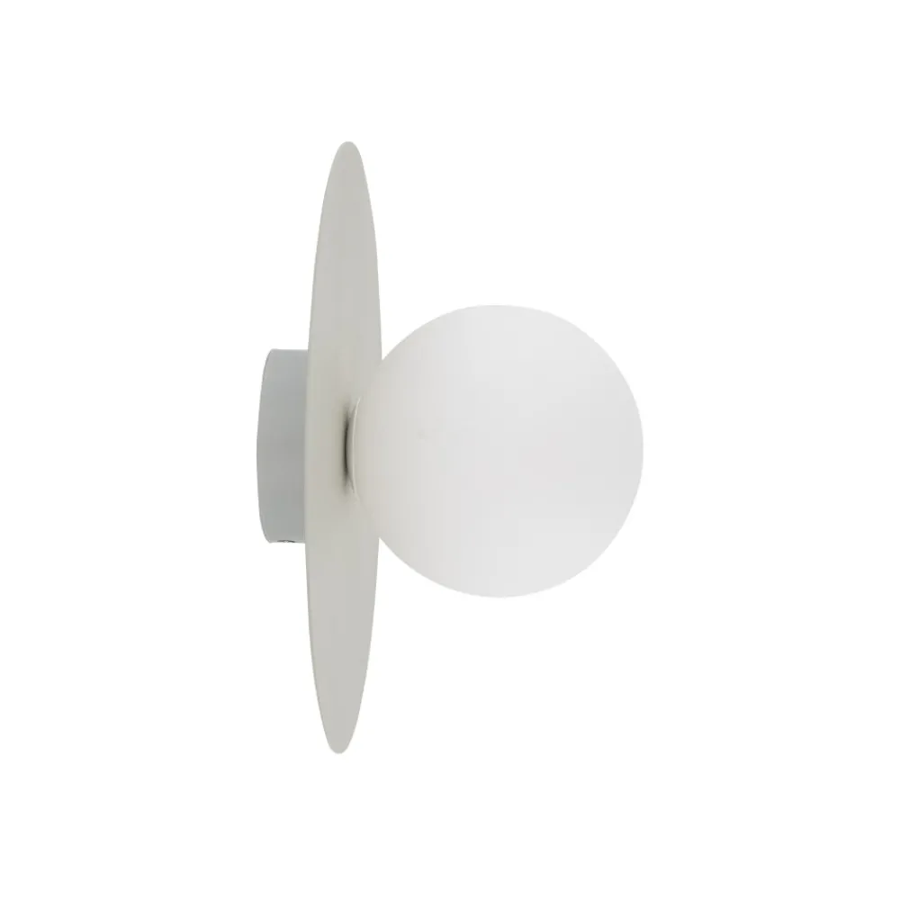 Plafoniere Moderne-Selezionato da Mazzolaluce Plafoniera beige sfera di vetro bianca moderna