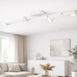 Plafoniere Moderne-Selezionato da Mazzolaluce Plafoniera bianca allungabile sfere orientabili led 2700k-65000k con telecomando