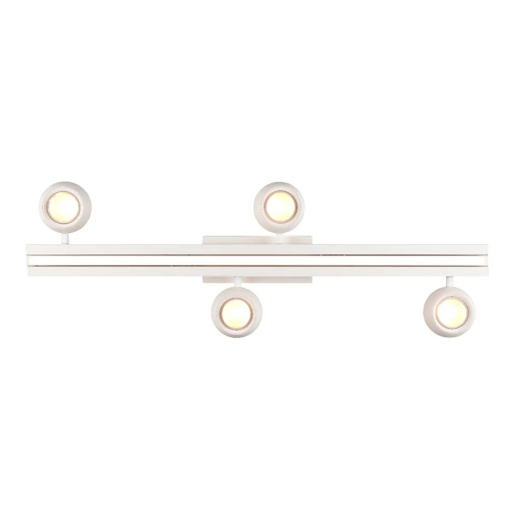 Plafoniere Moderne-Selezionato da Mazzolaluce Plafoniera bianca allungabile sfere orientabili led 2700k-65000k con telecomando