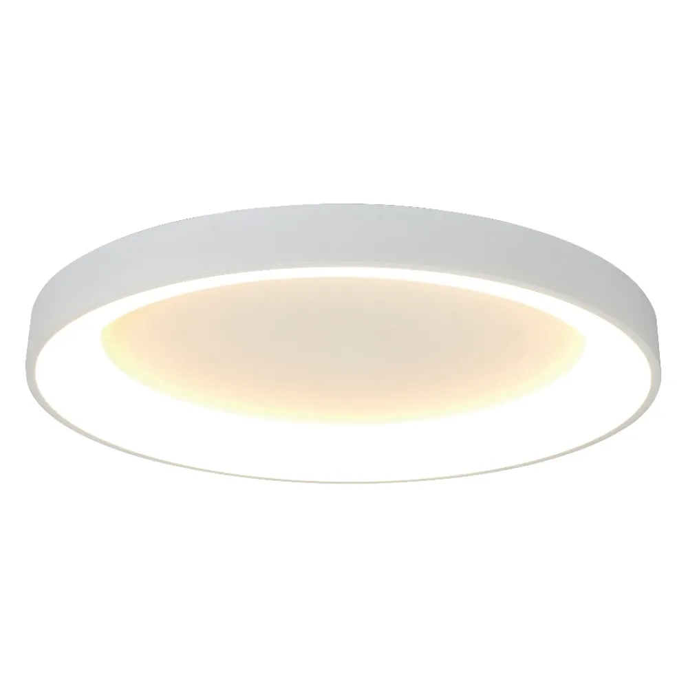 Plafoniere Moderne-Selezionato da Mazzolaluce Plafoniera bianca anello 78cm led 62w 2700k-5000k con telecomando
