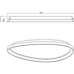 Plafoniere Moderne-Fabas Luce Plafoniera bianca 80cm quirk moderne led 75w 2700 3200k 4000k