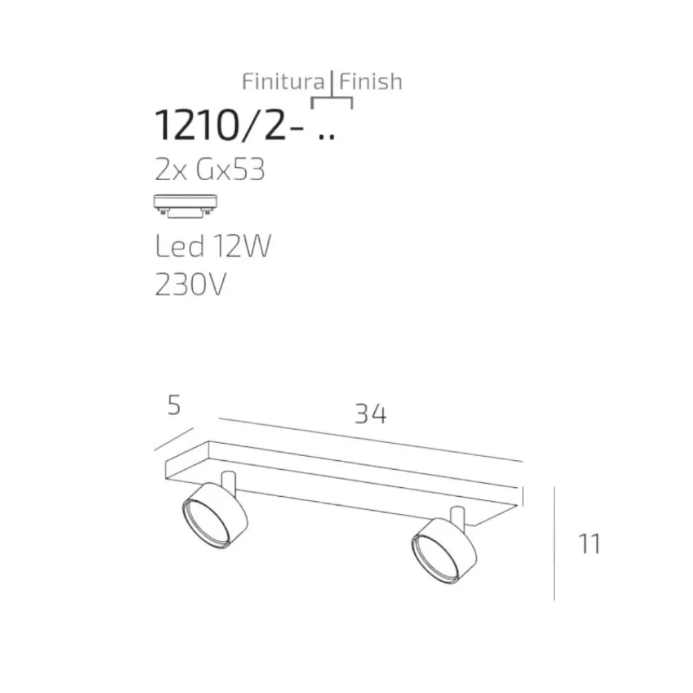 Plafoniere Moderne-Top Light Plafoniera bianca con due luci led orientabili toplight