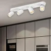 Plafoniere Moderne-Selezionato da Mazzolaluce Plafoniera bianca con 4 faretti cilindrici orientabili