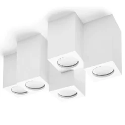 Plafoniere Moderne-Selezionato da Mazzolaluce Plafoniera bianca design moderna cubi in gesso fp