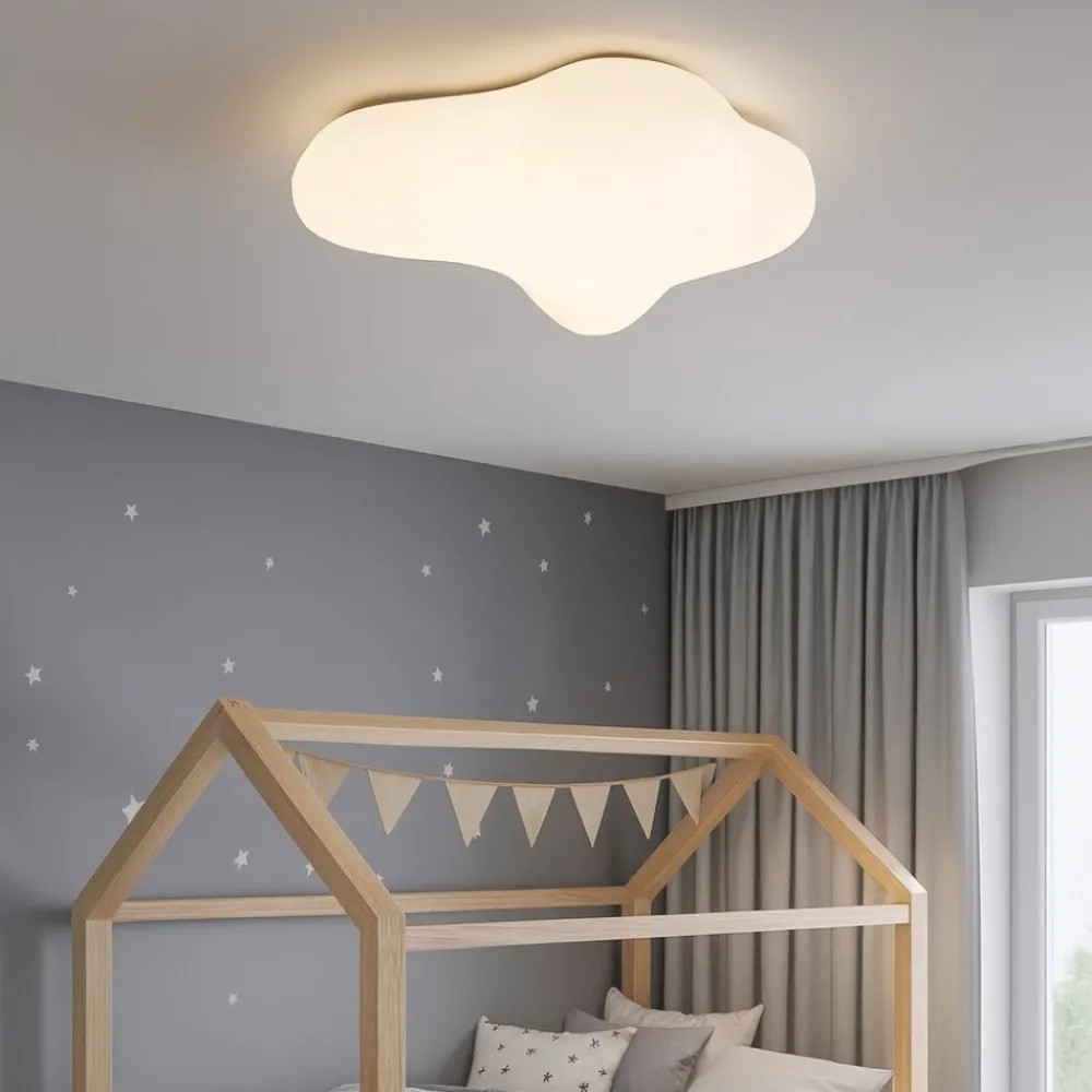 Plafoniere Moderne-Selezionato da Mazzolaluce Plafoniera bianca design nuvola per cameretta moderna