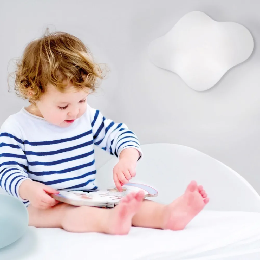 Plafoniere Moderne-Selezionato da Mazzolaluce Plafoniera bianca design nuvola per cameretta moderna