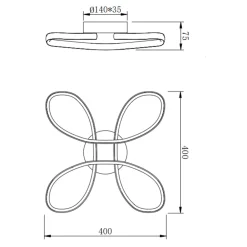 Plafoniere Moderne-Selezionato da Mazzolaluce Plafoniera bianca led design moderna 22w 4000k dimmerabile