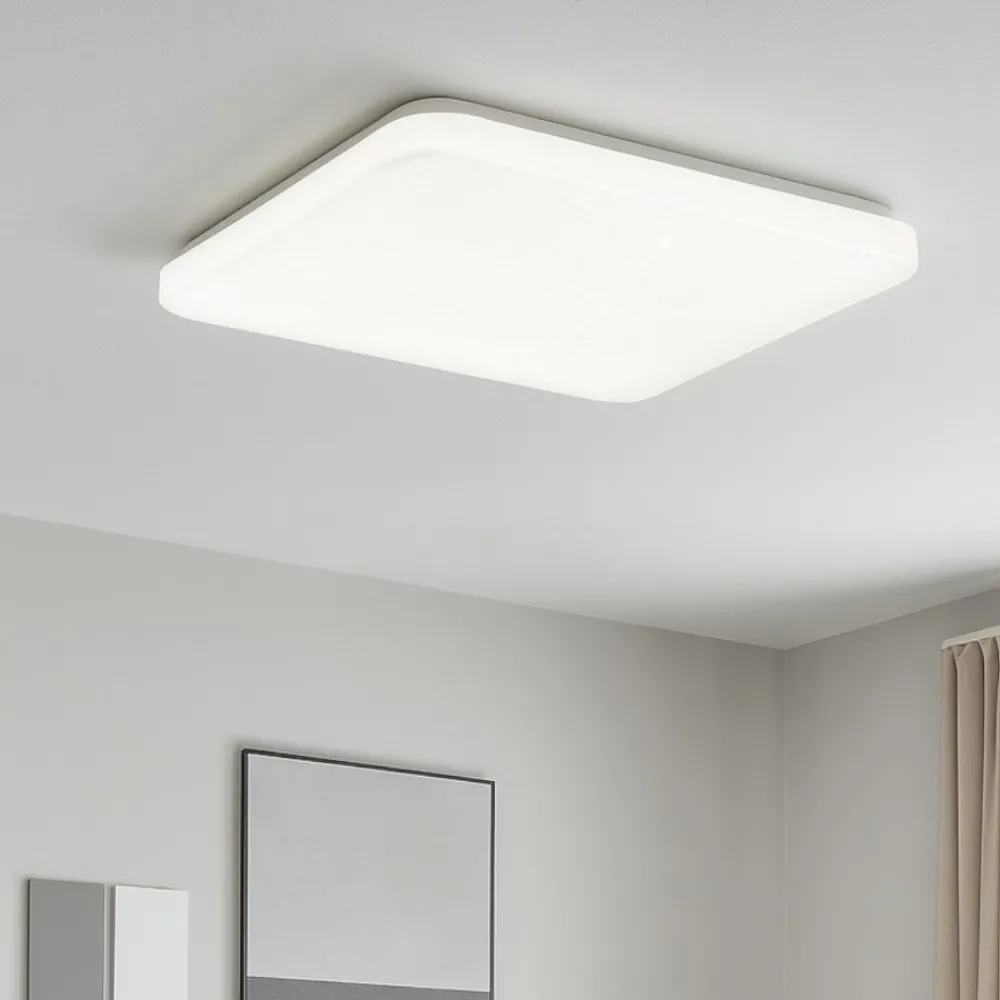 Plafoniere Moderne-Eglo Plafoniera bianca led frania 33w 3000k effetto cristalli