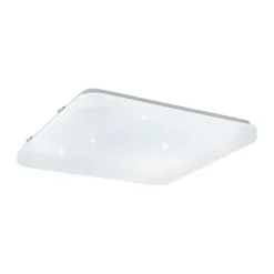 Plafoniere Moderne-Eglo Plafoniera bianca led frania 33w 3000k effetto cristalli