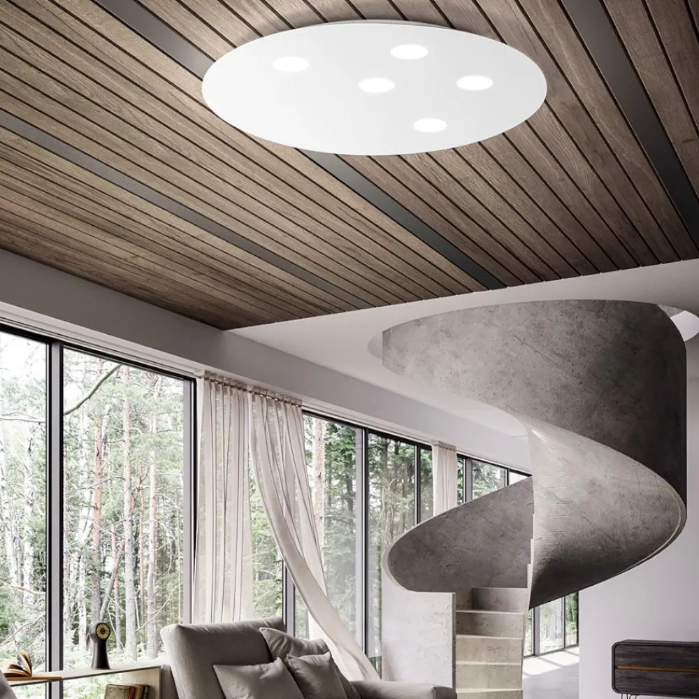 Plafoniere Moderne-Selezionato da Mazzolaluce Plafoniera bianca led 45w 3000k moderna random perenz illuminazione