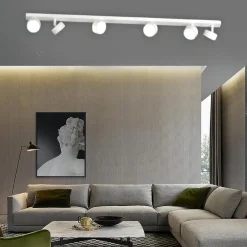 Plafoniere Moderne-Top Light Plafoniera bianca 6 luci orientabili per cucina toplight
