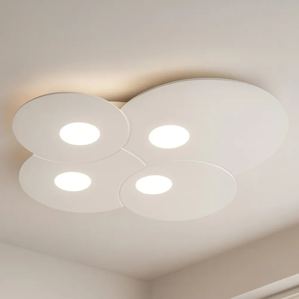 Plafoniere Moderne-Top Light Plafoniera bianca 4 luci per cucina moderna