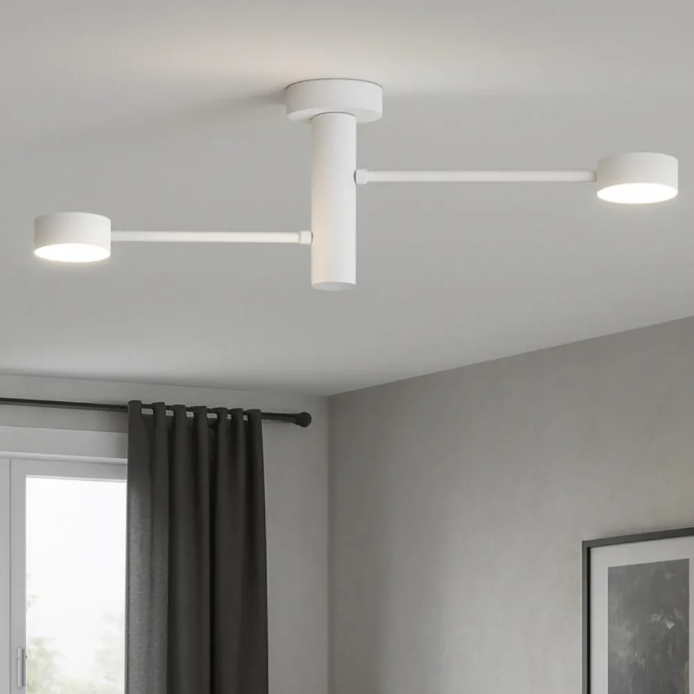 Plafoniere Moderne-Top Light Plafoniera bianca moderna orientabile due luci octopus
