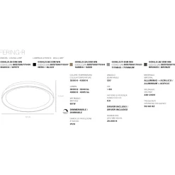 Plafoniere Moderne-Vivida International Plafoniera bianca rotonda 60cm led 60w 3000k 4000k vivida lifering-r
