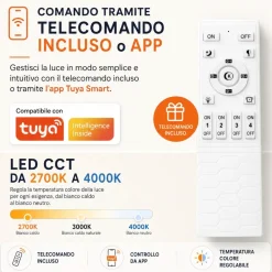 Plafoniere Moderne-Selezionato da Mazzolaluce Plafoniera bianca tonda anello 80 cm moderna led 59w cct 2700k a 4000k dimmerabile con telecomando app