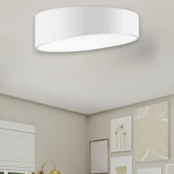 Plafoniere Moderne-Selezionato da Mazzolaluce Plafoniera bianca tonda led design per cucina moderna