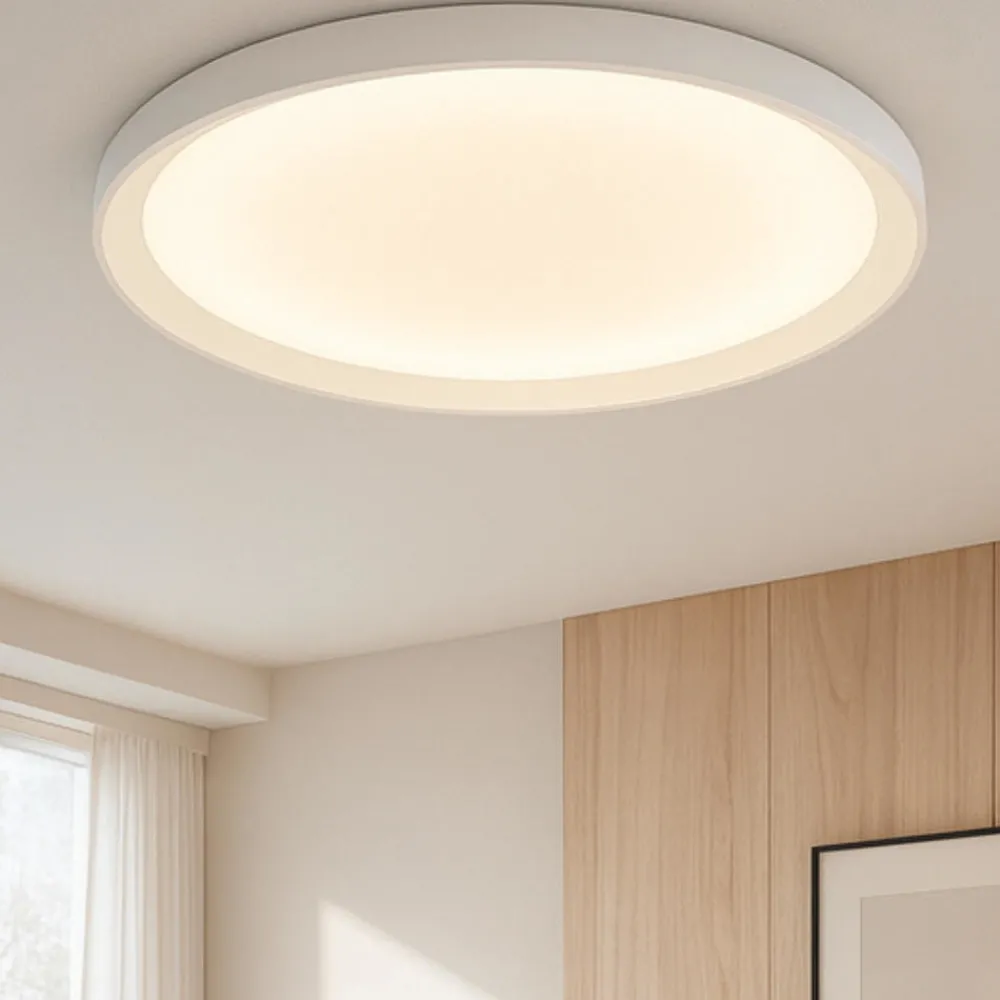Plafoniere Moderne-Top Light Plafoniera bianca plana rotonda 50cm biemissione luce 44w cct