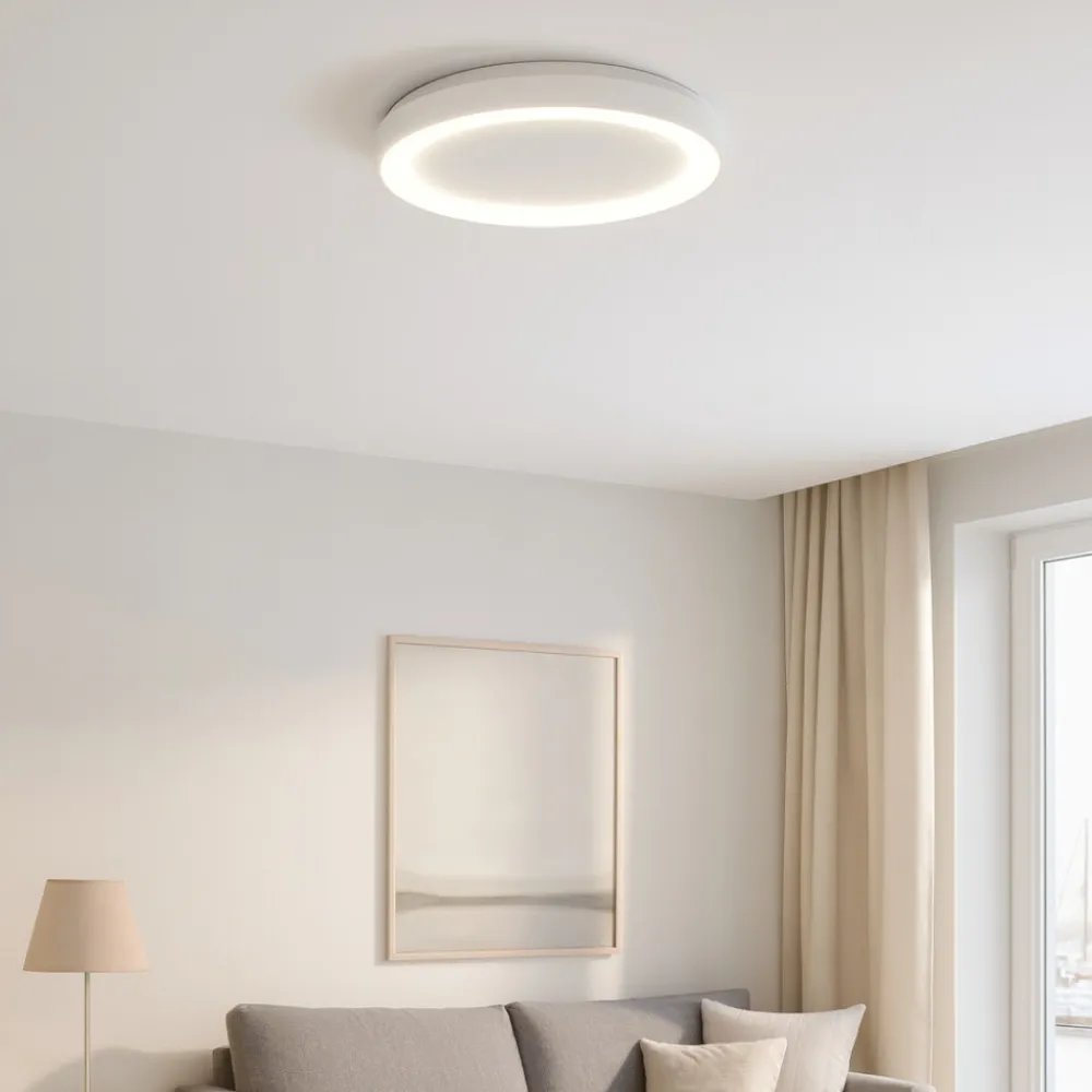 Plafoniere Moderne-Vivida International Plafoniera bianca vivida lifering 48w 3000k 4000k