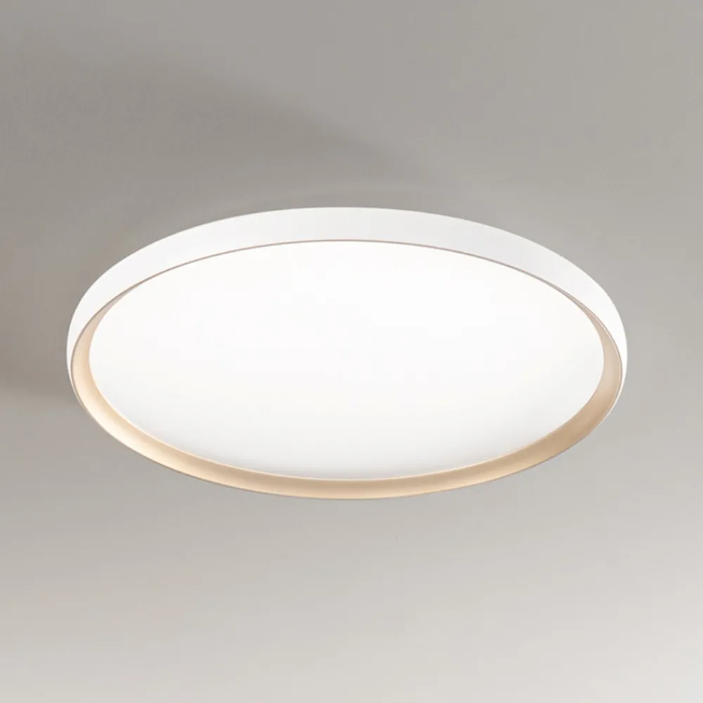 Plafoniere Moderne-Perenz Illuminazione Plafoniera bianco oro tonda led 45w cct halo