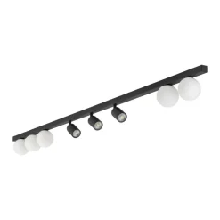 Illuminazione A Binario-Selezionato da Mazzolaluce Plafoniera binario 180cm con faretti orientabili nera per cucina moderna