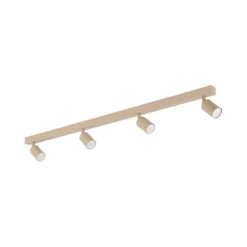 Plafoniere Moderne-Selezionato da Mazzolaluce Plafoniera binario con 4 faretti sabbia orientabili da soffitto