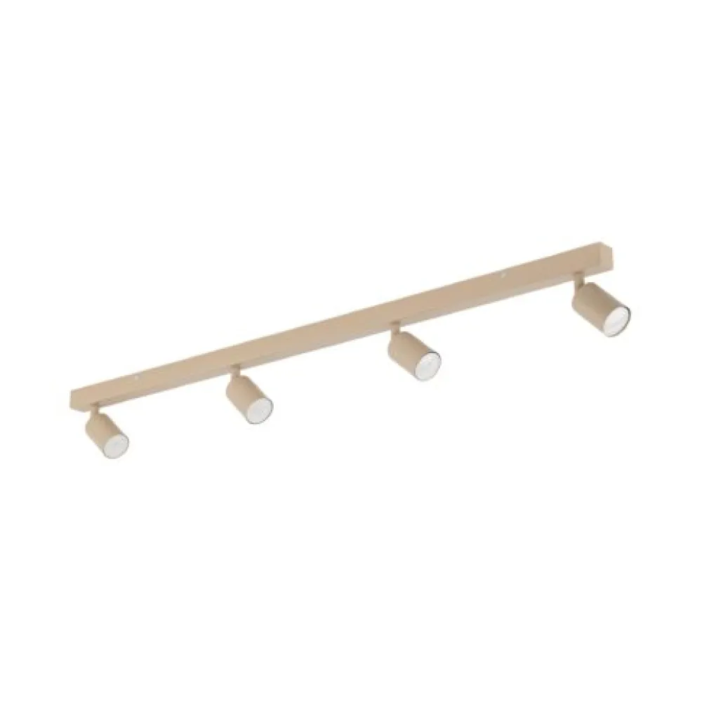 Plafoniere Moderne-Selezionato da Mazzolaluce Plafoniera binario con 4 faretti sabbia orientabili da soffitto